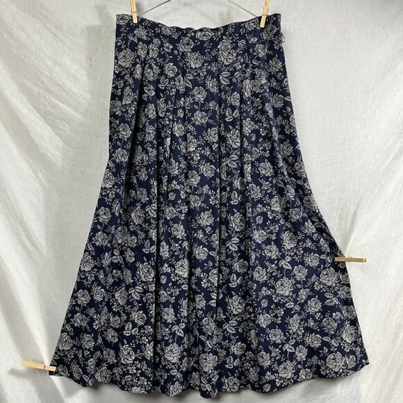 Vintage 90s Jaclyn T A-line Maxi Skirt All Over Floral Print Womens M Cottage - Picture 1 of 8